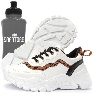 Kit Tênis Sneaker Feminino Chunky Dad Sapatore Branco e Onç
