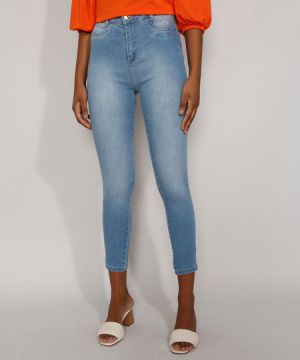 Calça Jeans Feminina Cintura Alta Sawary Skinny Super Lipo