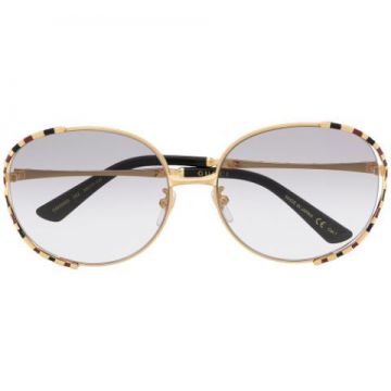 óculos De Sol Oversized Com Listra - Gucci Eyewear