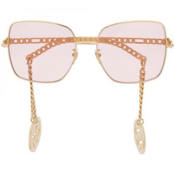 óculos De Sol Quadrado Com Enfeite Removível - Gucci Eyewear