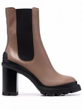 Ankle Boot Chelsea Com Salto Bloco - Tods
