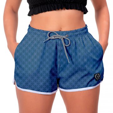 Short Brasil Fitness Pro Azul Atlântico – Short Feminino Cintura Alta Cós  Transpassado – Azul Brasil