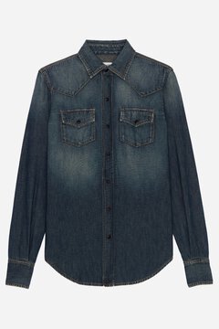 Camisa Ocidental em Jeans Vintage