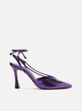 Compre scarpin roxo snake arezzo salto alto amarra o Online