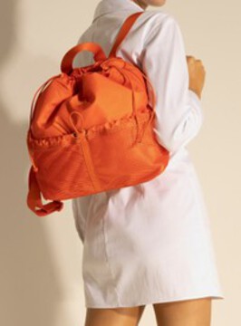 Compre bolsa laranja arezzo grande nylon brizza Online