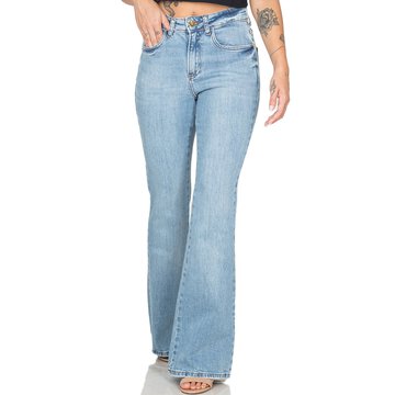 Calça Jeans Flare Feminina Cintura Alta Casual Premium