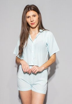 Pijama Xadrez Vichy Azul