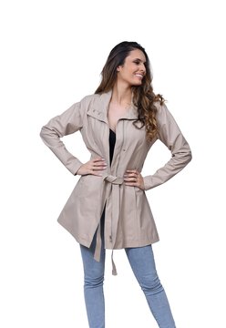 Casaco Trench Coat Mestres do Couro Cannes Nude