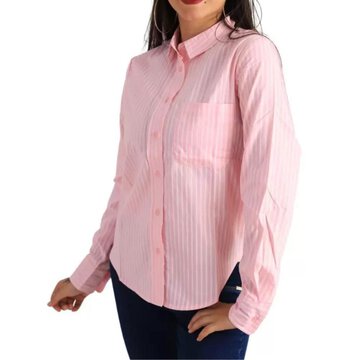 Camisa Facinelli Listrada Feminina Rosa
