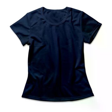 Camiseta Feminina Básica Azul Marinho Azul Marinho