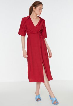 Compre Vestido Transpassado Vermelho em Promoção e Economize - Paraíso  Feminino