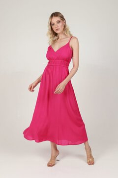 Vestido De Alcinha Viscose Pink 40 Gazzy