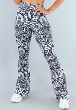 Calça Flare MVB Modas Feminina Pantalona Suplex Estampada Mandala