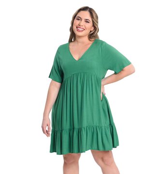 Vestido Feminino Plus Size Secret Glam Verde