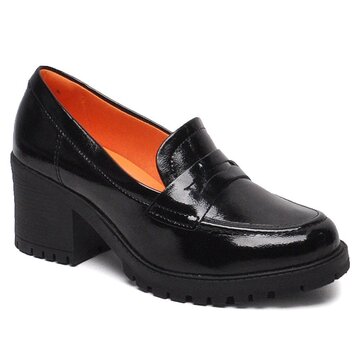 Mocassim Flatform DAFITI SHOES Pespontos Preto - Compre Agora