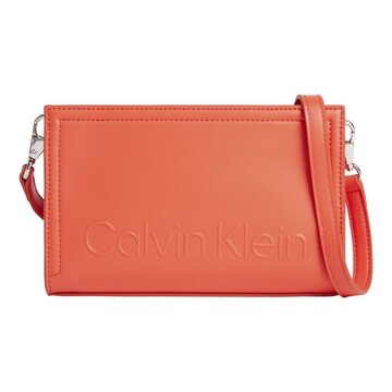 Bolsa Feminina Minimalista Calvin Klein Sustain Logo Relevo - Laranja Calvin Klein