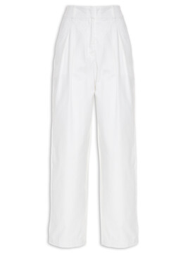 Calça Feminina Pantalona Listrada - Off White