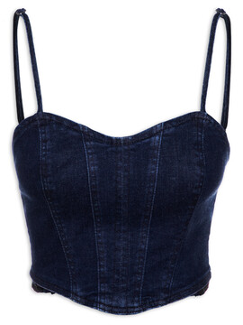 Top Jeans Cropped - Azul