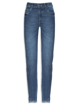 Calça Feminina Jeans Skinny Basic Midi Barra - Azul