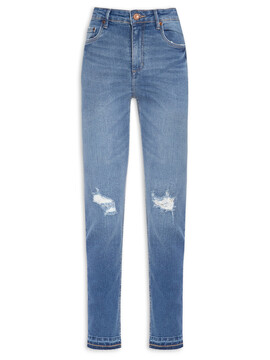 Calça Feminina Jeans Skinny High Rasgos - Azul