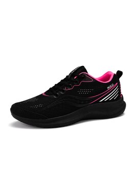 Tênis Esportivo Sneaker Polo Running Feminino Preto Pink